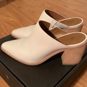 Heeled leather mules by Frye